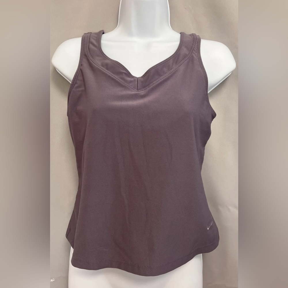 Nike Women's Sleeveless  Dri Fit Tank Top Athletic Purple Logo‎ Size L - Picture 3 of 9